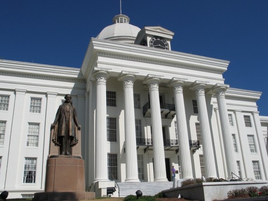 Jeff Davis outside the Alabama State Capitol