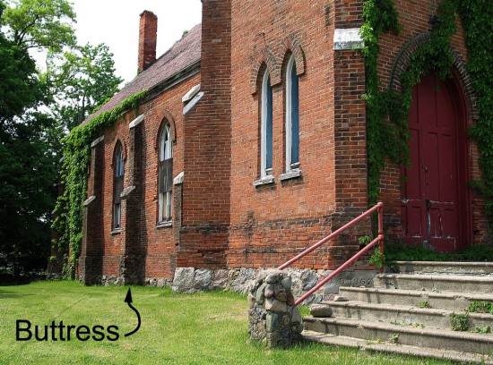 church with buttress